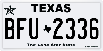 TX license plate BFU2336