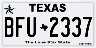 TX license plate BFU2337