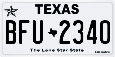 TX license plate BFU2340