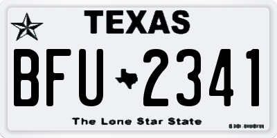 TX license plate BFU2341