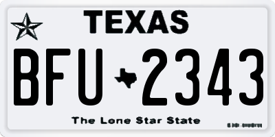 TX license plate BFU2343