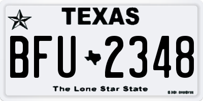 TX license plate BFU2348