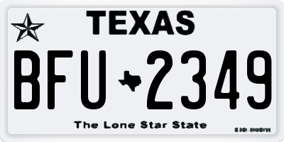 TX license plate BFU2349