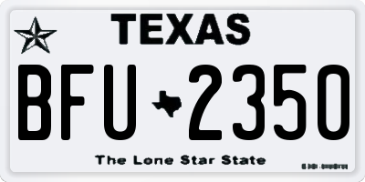 TX license plate BFU2350