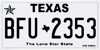 TX license plate BFU2353