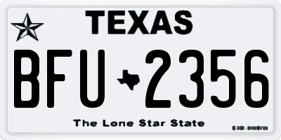 TX license plate BFU2356