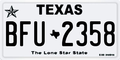 TX license plate BFU2358