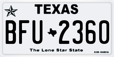 TX license plate BFU2360