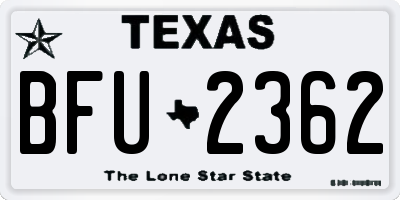 TX license plate BFU2362