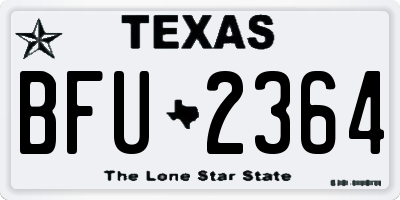TX license plate BFU2364