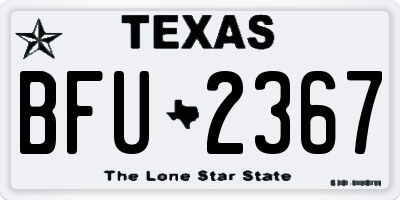 TX license plate BFU2367