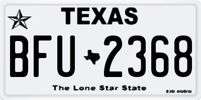 TX license plate BFU2368