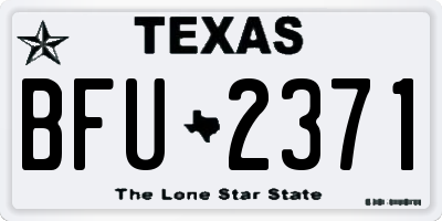 TX license plate BFU2371