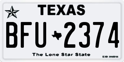 TX license plate BFU2374