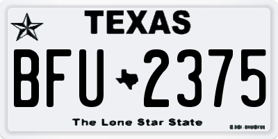 TX license plate BFU2375