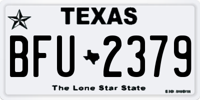 TX license plate BFU2379