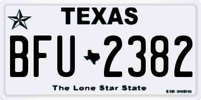 TX license plate BFU2382