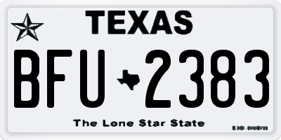 TX license plate BFU2383