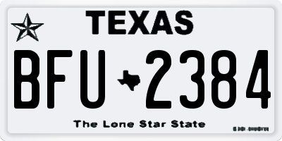 TX license plate BFU2384