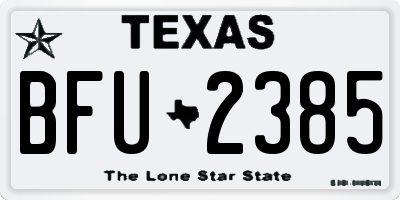 TX license plate BFU2385
