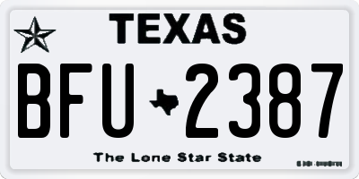 TX license plate BFU2387