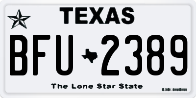 TX license plate BFU2389