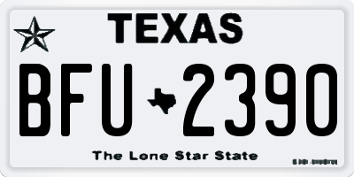 TX license plate BFU2390