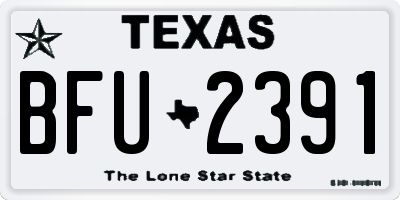 TX license plate BFU2391