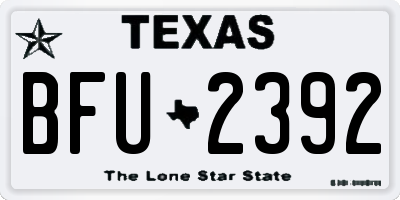 TX license plate BFU2392