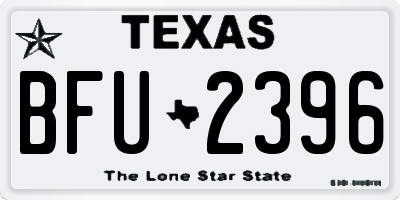 TX license plate BFU2396