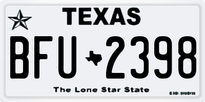 TX license plate BFU2398