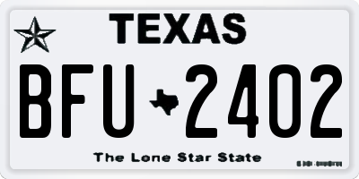 TX license plate BFU2402