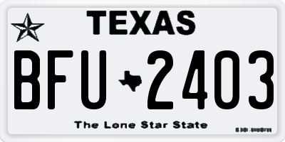 TX license plate BFU2403