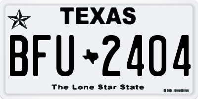 TX license plate BFU2404