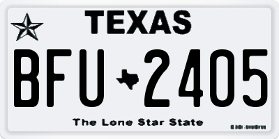 TX license plate BFU2405