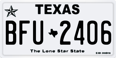TX license plate BFU2406