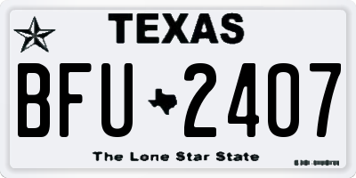 TX license plate BFU2407
