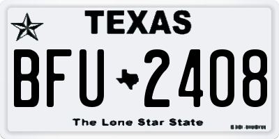 TX license plate BFU2408