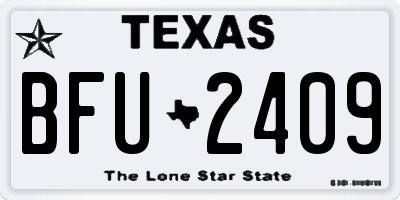 TX license plate BFU2409