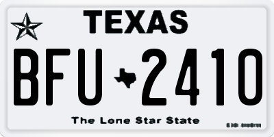 TX license plate BFU2410