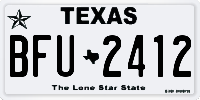 TX license plate BFU2412