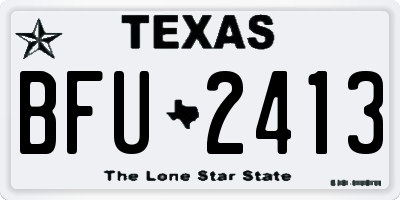 TX license plate BFU2413