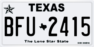 TX license plate BFU2415