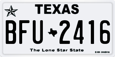 TX license plate BFU2416