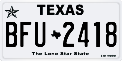 TX license plate BFU2418