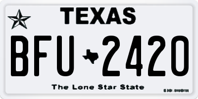 TX license plate BFU2420