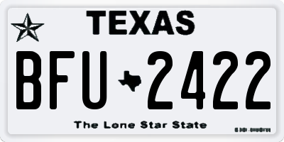 TX license plate BFU2422