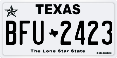 TX license plate BFU2423
