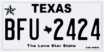TX license plate BFU2424