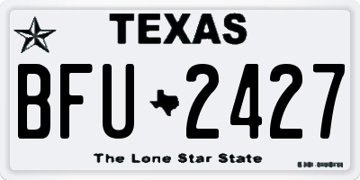 TX license plate BFU2427